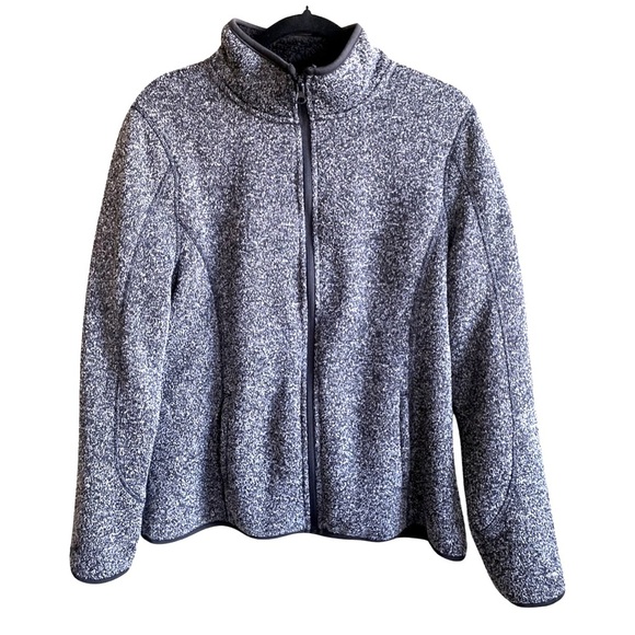 Swiss Tech Jackets & Blazers - Swiss Tech Women’s Jacket 12/14 Knit Fleece Lined Full Zip Pockets Gray Black